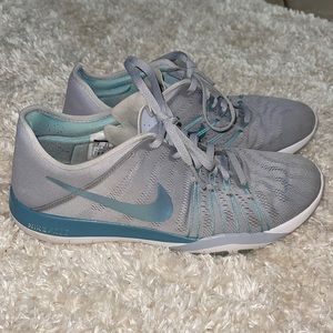 Grey and blue Nike Free